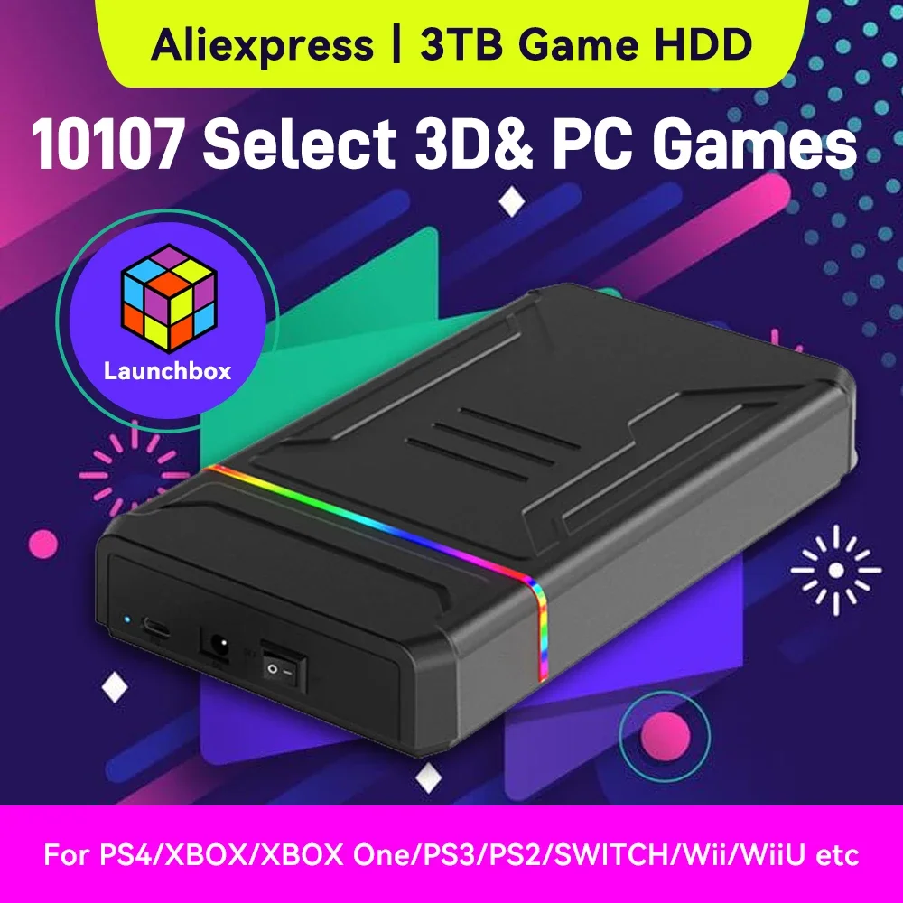 Gaming Console Chinese - HDD Portatile da Gaming Launchbox 3TB